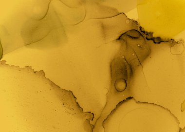 Siyah ve Sarı Soyut Akrilik Doku. Altın