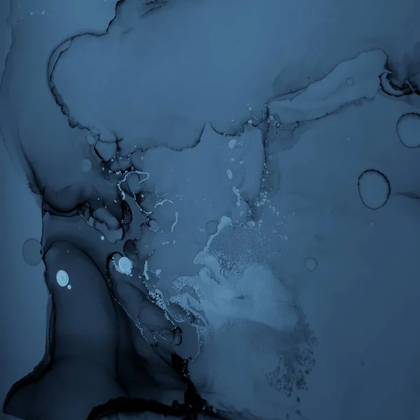墨色混合料。流体波背景。蓝色 — 图库照片