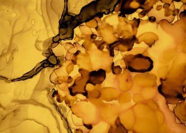 Siyah ve Sarı Soyut Akrilik Doku. Gri