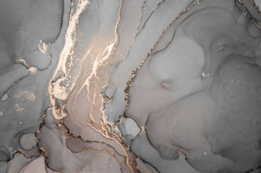 Alkol Mürekkebi. Gri Soyut Tasarım. Yağ Akımı