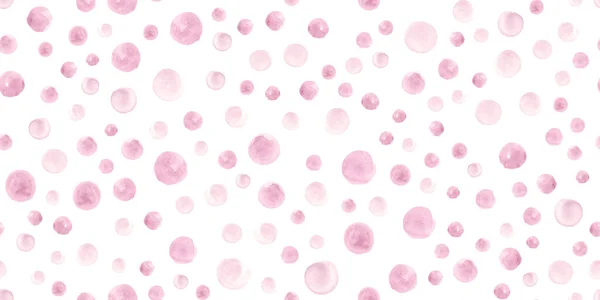 Círculos de aquarela rosa sem costura. Rounds Design. Pastel Dots Wallpaper. Círculos bonito Rosa Aquarela. Pintura de mão moderna — Fotografia de Stock