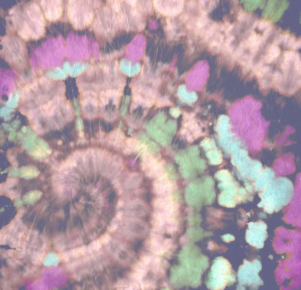 Bind Dye Circle vast. Regenboog Batik Stof. Licht — Stockfoto