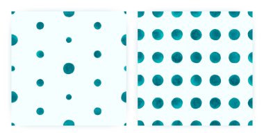 El çizimi desenli. Kusursuz Polka Tekstili. Suluboya Yuvarlak Arka plan. Grunge Hand Noktalar Deseni. Vektör