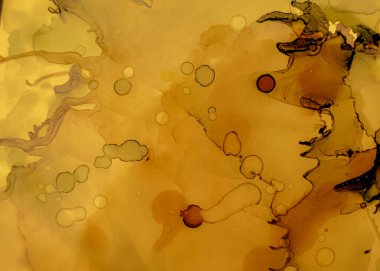 Siyah ve Sarı Soyut Akrilik Desen. Renk