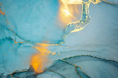 Zarif Soyut Sıvı. Tuvale Alkol Mürekkebi.