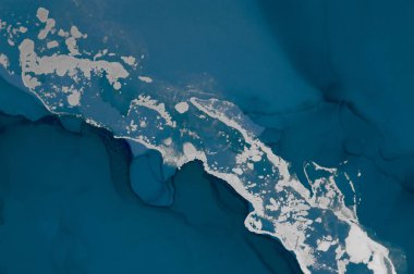 Yeşil Okyanus Soyut. El Boyası Moda