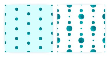 Vektör Suluboya Polka. Kusursuz Yuvarlak Tekrarla. Mavi El Çizimi Çizimi. Klasik suluboya polka. Basit Sanat