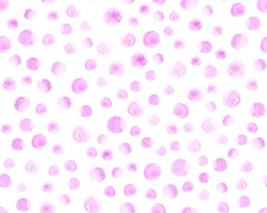 Beyaz Boyalı Polka Noktaları Duvar Kağıdı. Çizilmiş Yuvarlak Arkaplan. Pembe halkalar dokusu. Soyut Boyalı Polka Noktaları. Grafiksel