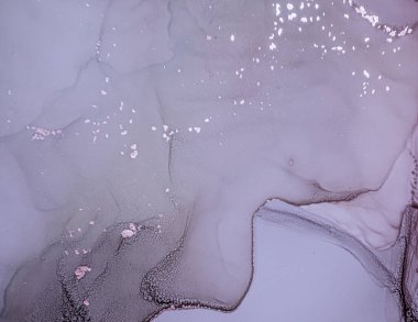 Mor Sıvı Boya Dalgaları. Gri Akrilik Yağ