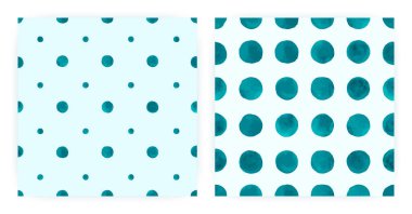 Vektör Suluboya Polka. Kusursuz Leke Tekrarla. Mavi Düzensiz Konfeti. Suluboya Polka Doodle. Grunge Sanat Noktaları.