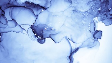 Okyanus mürekkebi boyama. Akışkan Dalga Arkaplanı. Çivit