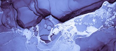 Donanma Mürekkep Boyama. Akışkan Dalga Karışımı. İndigo Alkol