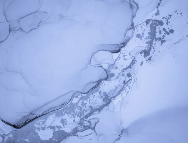 Inktkleuren Mix. Olie Wave Wallpaper. Blauwe vloeistof — Stockfoto