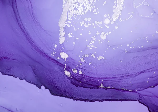 Purple Liquid Paint Waves. Grauer Luxus-Alkohol — Stockfoto