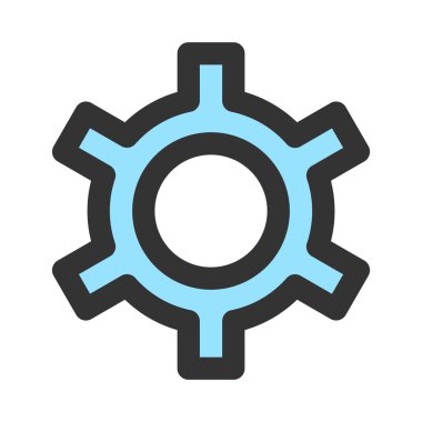 Beyaz arkaplanda izole edilmiş sembol arayüzü için vites simgesi vektörü