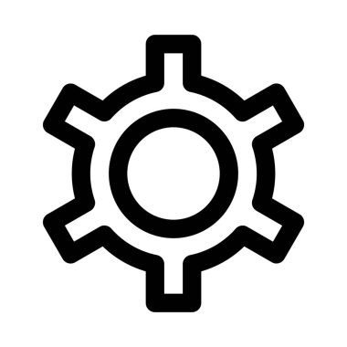 Beyaz arkaplanda izole edilmiş sembol arayüzü için vites simgesi vektörü