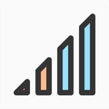 Cep telefonu arayüzü ögeleri için ağ sinyal simgesi vektörü. Her amaca uygun. izole resim