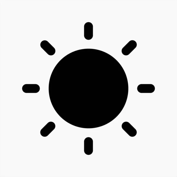 Glyph Sun Ikon Vektor Fényerő Szimbólum Elszigetelt Egyszerű Grafikus Illusztrációja — Stock Vector