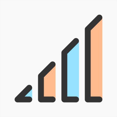 Cep telefonu arayüzü ögeleri için ağ sinyal simgesi vektörü. Her amaca uygun. izole resim