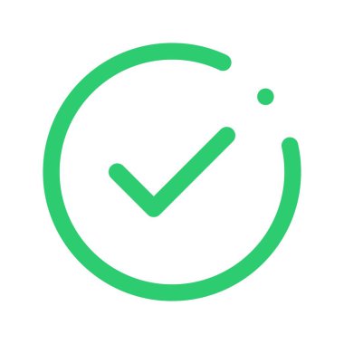 İz vektör simgesini kontrol et. İşaretli sağ işaret işareti işareti. onaylanmış sembol. beyaz arkaplanda izole