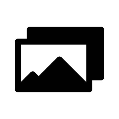 Beyaz arkaplanda izole edilmiş kullanıcı arayüzü ögesi için fotoğraf galerisi simgesi vektörü.