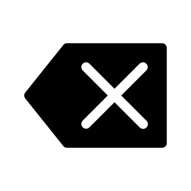 Arkaplan ok ikonu vektörü, çapraz oklu sol ok. beyaz arkaplanda izole.