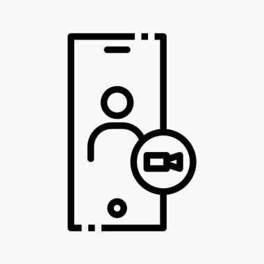 Kameralı alıcı telefonu. kullanıcı arayüzü için video çağrısı simgesi vektörü
