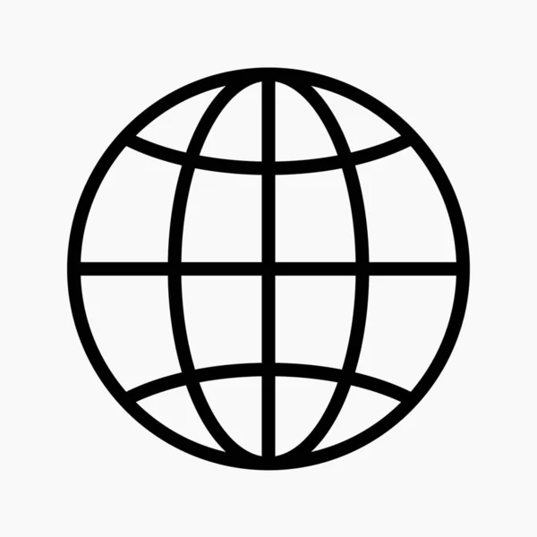 Dünya Ikon Vektörü Dünya Çapında Bir Sembol Web Sitesi Herhangi — Stok Vektör
