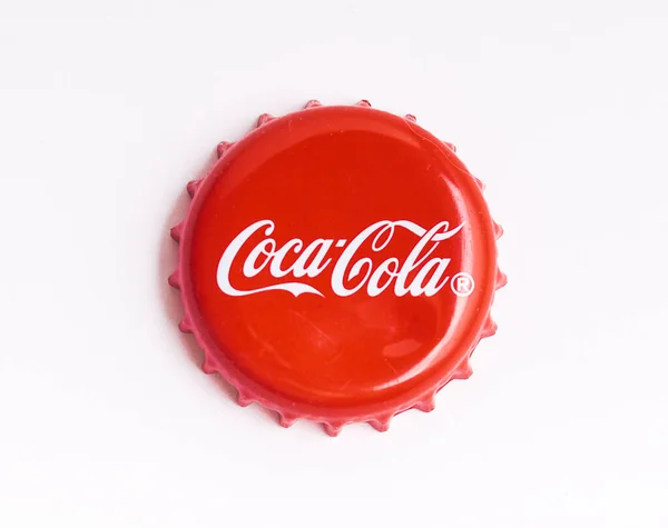 Roter Coca Cola Kronkorken Illustrativer Leitartikel — Stockfoto