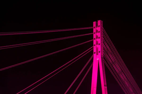 Tyumen Mor Işıklı Aşıklar Köprüsü Kapat — Stok fotoğraf