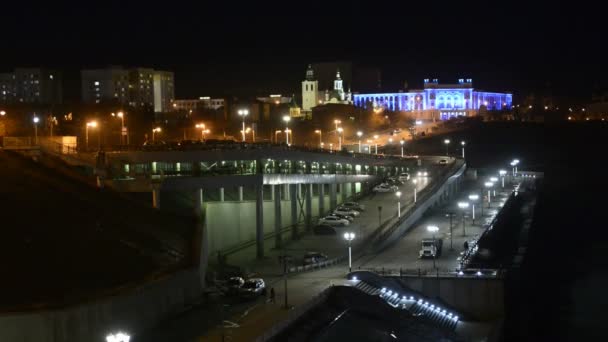 Vista con el puente de los Amantes en la noche — Vídeos de Stock