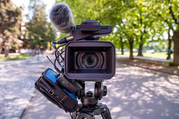 Camera Street Shooting Plots Television — Stock Photo, Image