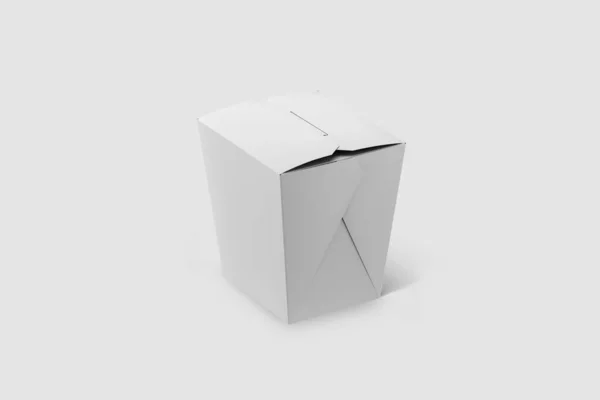 空白中式食品容器 白色背景隔离 食物盒 装模作样 3D渲染 — 图库照片