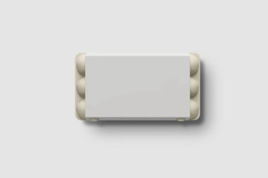 Tasarımınız için Beyaz Arkaplanda Boş Alan ile Yumurta Kutusu. Modelleme. 3B görüntüleme.