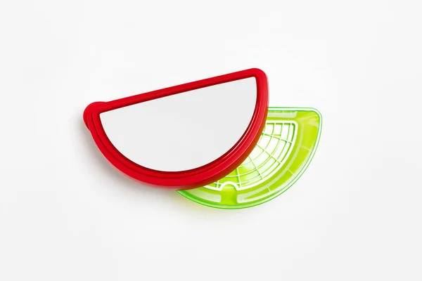 Plastic Container Watermelon Slice Watermelon Saver Removable Tray White Background — 스톡 사진