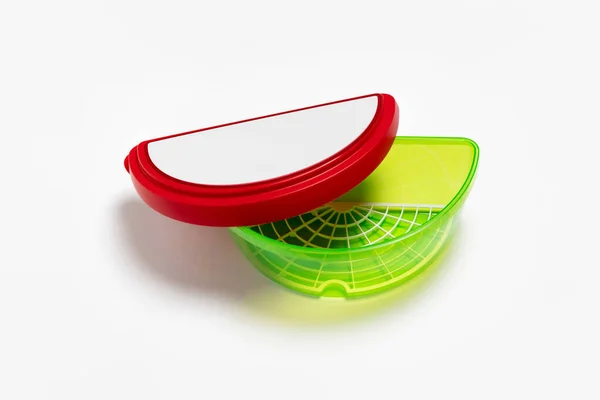 Plastic Container Watermelon Slice Watermelon Saver Removable Tray White Background — Fotografia de Stock