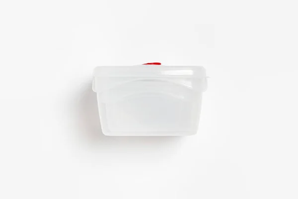 Kapağı Beyaz Arka Planda Izole Edilmiş Plastik Yiyecek Kabı Depolama — Stok fotoğraf