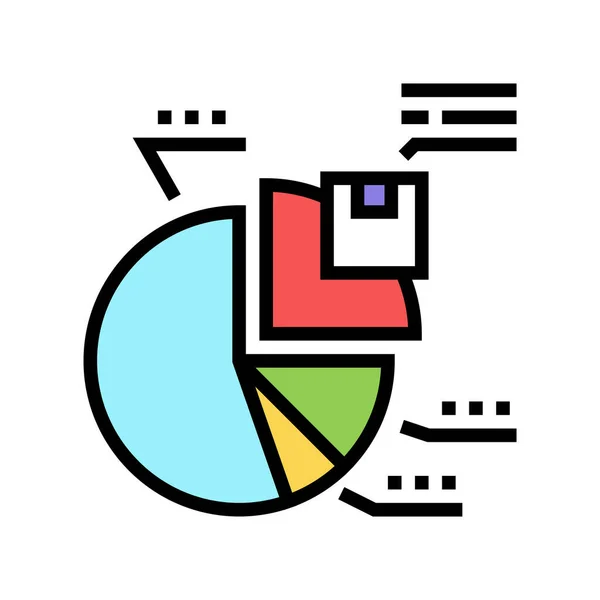 Diagramm Marktforschung Farbe Symbol Vektor Abbildung — Stockvektor