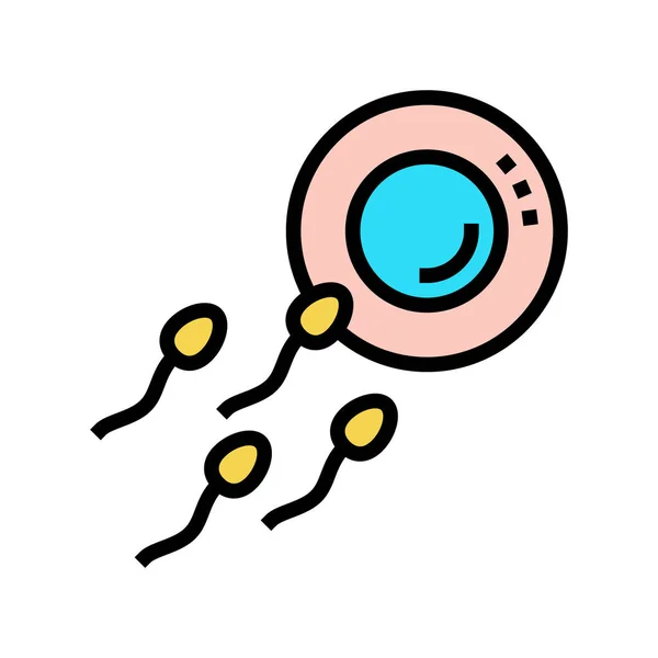 Sperma ovum barva ikona vektor ilustrační znamení — Stockový vektor