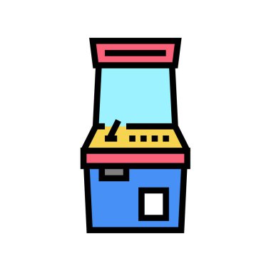 slot makinesi inek renk ikonu vektör illüstrasyonu