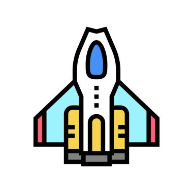 Fantastik uçak ineği renk ikonu vektör çizimi