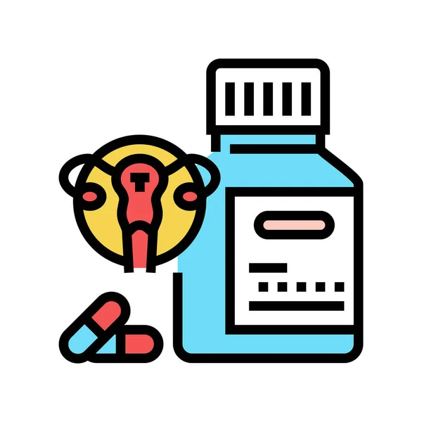 Gynaecologie pillen kleur pictogram vector illustratie teken — Stockvector