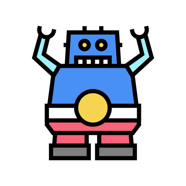 Robot geek kolor ikona wektor ilustracja znak — Wektor stockowy