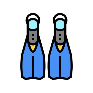 yüzgeç dalgıcı aksesuar renk vektör illüstrasyonu