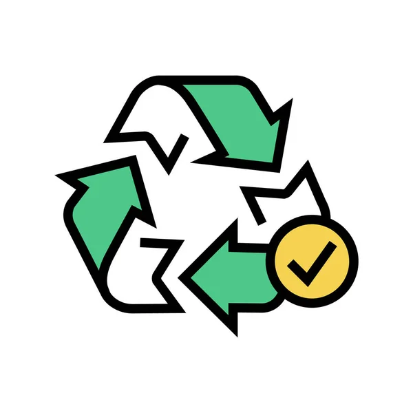 Recycling sign color icon vector illustration sign — Stock Vector