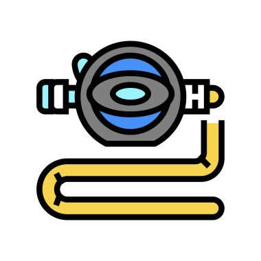 Dalgıç nefes aracı renk vektör çizimi