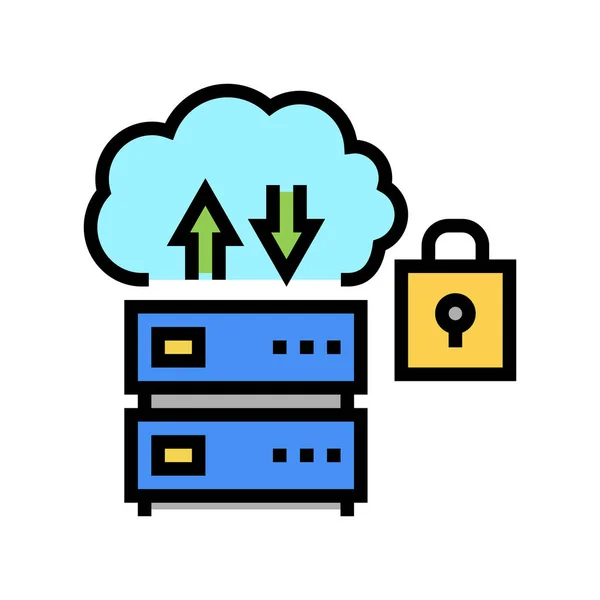 Protezione del server colore icona vettoriale illustrazione segno — Vettoriale Stock