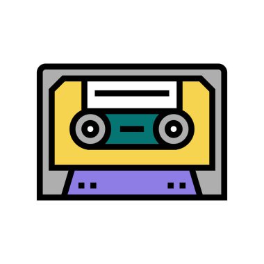 audio casette renk ikonu vektör illüstrasyon işareti