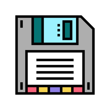 bilgisayar renk ikonu vektör illüstrasyon işaretini disketle