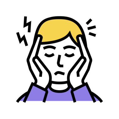 depresyon, sinir bozukluğu renk ikonu çizimi